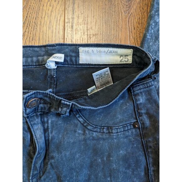 Rag & Bone Legging Acid Wash Rose Bowl Navy Size 25 - Picture 4 of 7